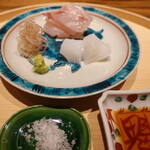 温石 - はたの炙りとあおりいかのお造り