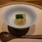 温石 - 馬鈴薯豆腐の揚げだし、鯛の玉子塩漬け