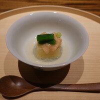 温石 - 馬鈴薯豆腐の揚げだし、鯛の玉子塩漬け