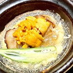 おい河 - 鯛の白子豆腐・フカヒレ・雲丹・オクラの湯葉餡仕立て