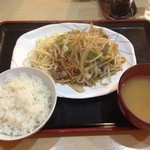 幸 - 豚もやし炒め定食（450円）