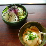 三笠会館 聖せき亭 - おぼろ豆腐とサラダ