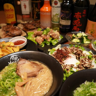 〆のラーメンまでしっかりと楽しめるコース◆飲み放題追加も可