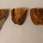 パン・デ・フィロゾフ - バゲット端部表側外観比較 (左から Baguette Oryzae, Baguette, α Baguette)