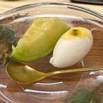 赤坂おぎ乃 - アマネマスクメロン　ココナッツシャーベット