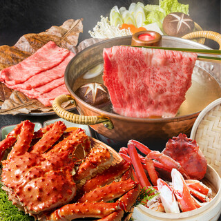 A5ランクの和牛や北海道産・新鮮な魚介類をしゃぶしゃぶで堪能