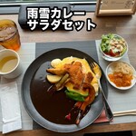 雨と雪 やさたまカレー - 雨雪カレー野菜の素揚げもアクセントがよく美味しいです。ライス150g固定なので物足りない人もいると思います。