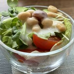 雨と雪 やさたまカレー - サラダは、ドレッシングは、2種から選べます。