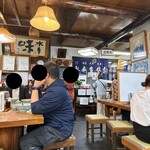 水車生そば - 店内（座席より右まわり）➡