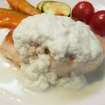 キッチン ブルー グローブ - 正面から、この様なソースは初めて！？