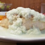 キッチン ブルー グローブ - 横から、そしてふわふわなソース！