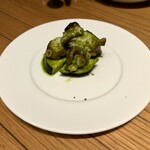 マカウダ - 前菜盛り合わせの淡路産タコと水茄子のサルサヴェルデ