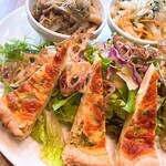 新宿 葡庵 - キッシュやサラダ、ネギ味噌焼き、白菜コールスロー