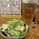串カツ田中 - お通し＆生ビール