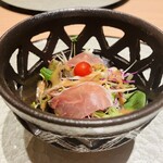 京橋 天冨良と鮨 いしい - ひと口サラダ