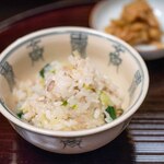 よし町 - 2024.6 夏野菜の御飯（黄ニラ、行者にんにく、新玉葱、土浦市新治地区産特選コシヒカリ）