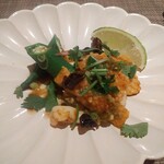 fu-fu shisen - 白いかの青豆板醤蒸