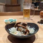 うなぎ 焼き鳥 う福三宮 さんちか味ののれん街 - ネギたっぷりで、ポン酢も肝によくシミシミで美味しかったですよ！