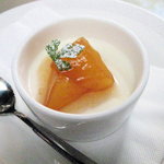 オステリア アックアインボッカ - ピザランチ1480円＆パスタランチ1480円：デザートの柿とパンナコッタ