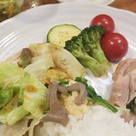 キッチン ブルー グローブ - 残りの野菜