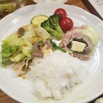 キッチン ブルー グローブ - 再びワンプレート