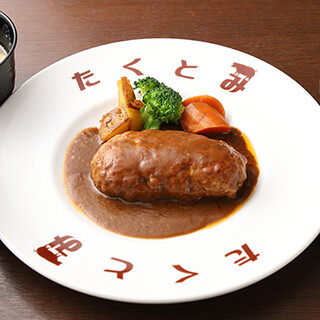 3日仕込みのデミグラスソースと楽しむ豚肉100％のハンバーグ