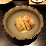 おみ乃 椿 - 蓮根のはさみ揚げ + 胡麻味噌