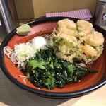 そばの神田東一屋 - アサソバビンボー！　
      冷し朝そば＋えびかき揚げ！