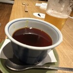 くわせ屋 - お通し；とうもろこしの茶碗蒸し。