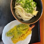 兼平屋 - ぶっかけ小　海老天と青豆天ぷら