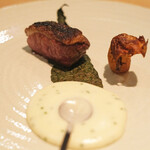 ラ・グランド・メゾンTOKYO - ランチコース 7865円 のフランス産のシャラン鴨 白トリュフのオイル