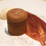 ラ・グランド・メゾンTOKYO - ランチコース 7865円 のフォンダンショコラ フォアグラのアイス
