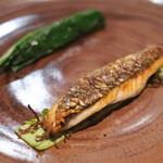 ラ・グランド・メゾンTOKYO - ランチコース 7865円 のスズキの鱗焼と3種類のスズキの料理