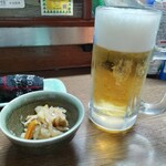 味の蔵どんつく - 生ビールとお通し