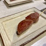 とり囲 - 最近復活した雲仙ハムの串焼き。大好物。