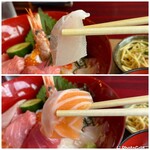 大名やぶれかぶれ - 上 鰤の腹身
下 とろサーモン