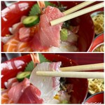 大名やぶれかぶれ - 上 鮪中とろ
下 鯛