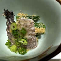 名駅 鮨 天野 - オクラ胡麻和え蝦蛄