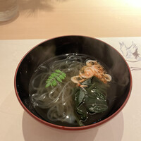 寿司と日本料理 銀座 一 - 桜えびと葛素麺