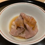 まき村 - 湯通しした近江牛と焼き茄子