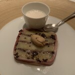 ラ・ブランシュ - イワシとジャガイモの重ね焼き、トリュフ風味、イワシのポタージュ添え