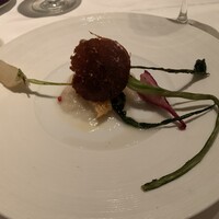 ラ・ブランシュ - 3種蕪のロースト、甘鯛、蕪のソース、奈良のゆべし