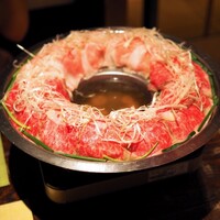 肉匠 とろにく 恵比寿店 - 鍋物、松坂豚とA5黒毛和牛赤身　肉炊き鍋