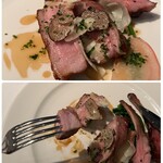 オザミトーキョー - 脂身が少なく、淡白な味わいのお肉に
      仔牛の骨やガラのエッセンスを感じるジュのソース。
      素材の旨みを感じる優しい塩加減のソースですので…
      お肉そのものの旨みを味わえます。