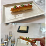 オザミトーキョー - 手で掴んでお召し上がりくださいとのことでいただきます♪(๑˃̵ᴗ˂̵)
      サクッと軽いシュー生地に、
      ベシャメルソースとスライスしたチョリソ…おつまみにピッタリ♡