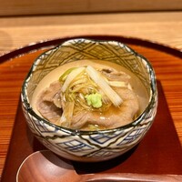 京味 もと井 - 安城牛　牛しゃぶ　白葱　だし巻き玉子　