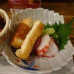 三種盛りのたことあげと九条ねぎぬた 