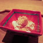 日本料理FUJI - ◯桃の白和え 炒り立てのすり胡麻と共に