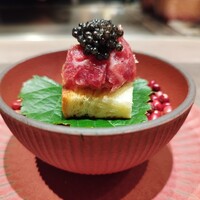 八重洲 steak & seafood 鉄板焼き 一心 - A5黒毛和牛の生ハム　フレッシュキャビア