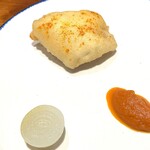 馳走西健一 - エボダイのフリット、ペコロス